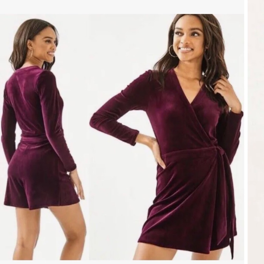 Lilly Pulitzer Karlie Wrap Romper Cabernet Berry Burgundy Size Medium